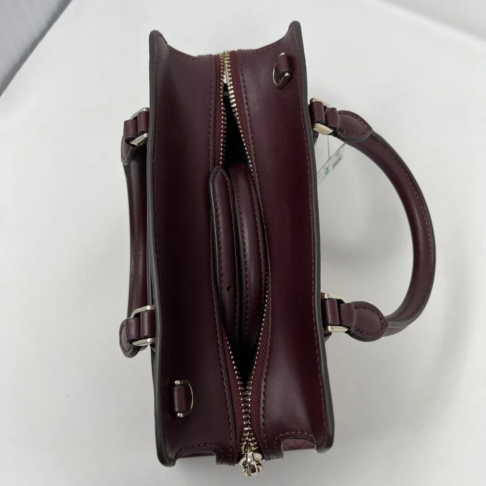 Kate Spade Flower Small Crossbody Bag Satchel Madison Granache Merlot Berry Tote